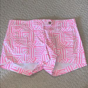 Pink and white Aztec shorts
